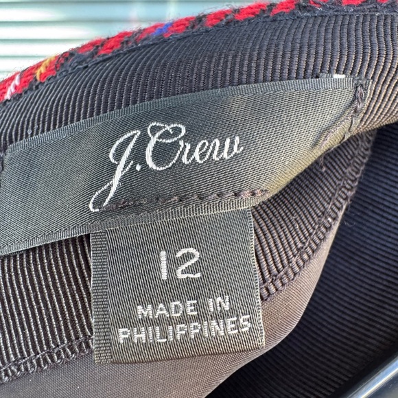 NWOT J.Crew plaid with metalic detail skirt - Picture 5 of 9